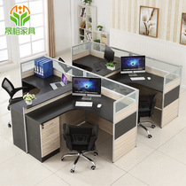 Corner Screen Desk Assembly 4 People Bits Economy Type Brief Double Computer Desk Modern Staff 6 Peoples Card Holder