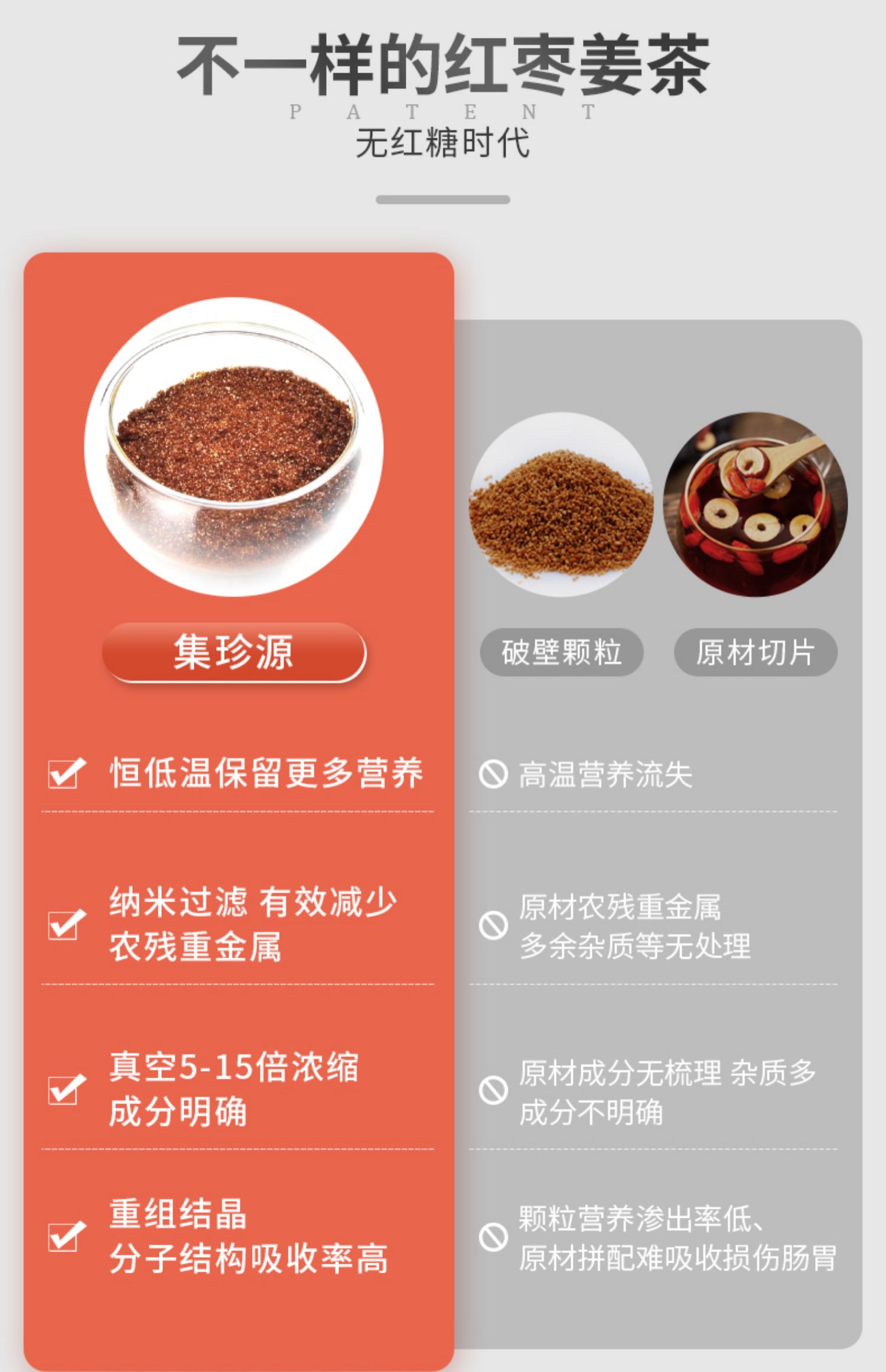 可签到【集珍源】破壁红枣姜茶一盒