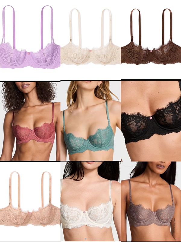 2024 Victoria's Secret Show Series Floral Lace Half Cup Non-Padded Bra (Can Be Paired with Panties)