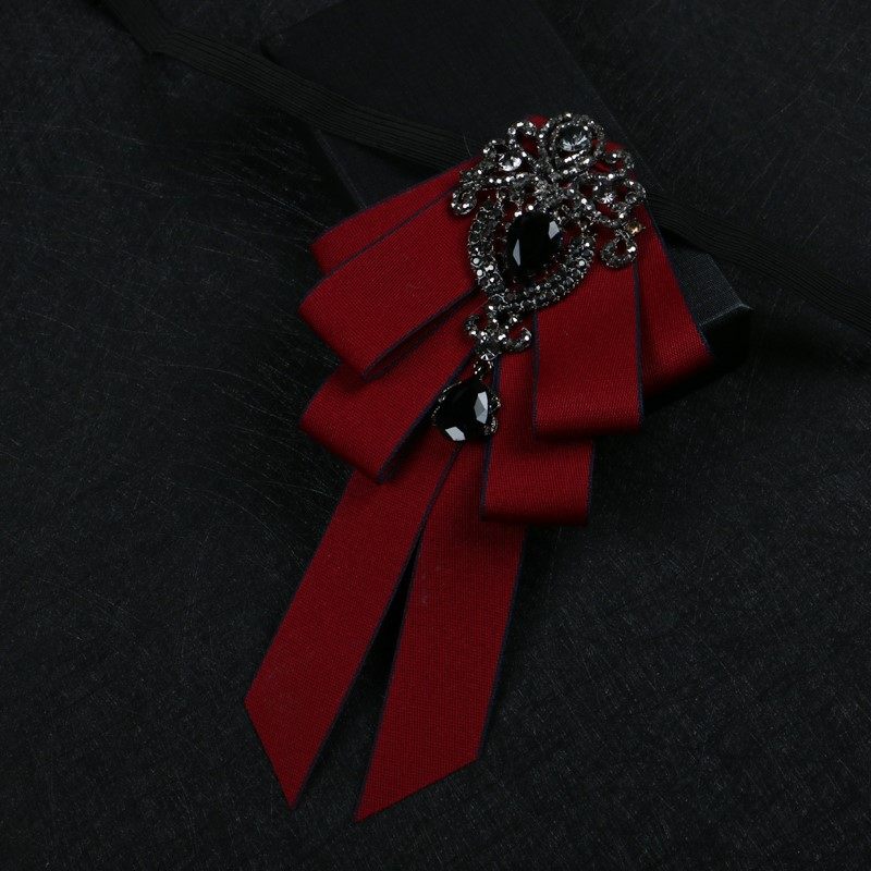 Gift set for grooms: brooch, trendy men's bow tie, preppy style shirt, collar flower, women's black bow tie, men's pocket square.