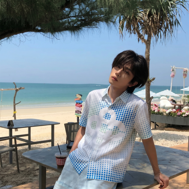 Casablanca Pills Ss26 Short-Sleeved Shirt Casablanca Capsule Collaboration Series Dot-Matrix Shirt Casablanca Pills Ss26 Short-Sleeved Shirt Casablanca Capsule Collaboration Series Dot-Matrix Shirt