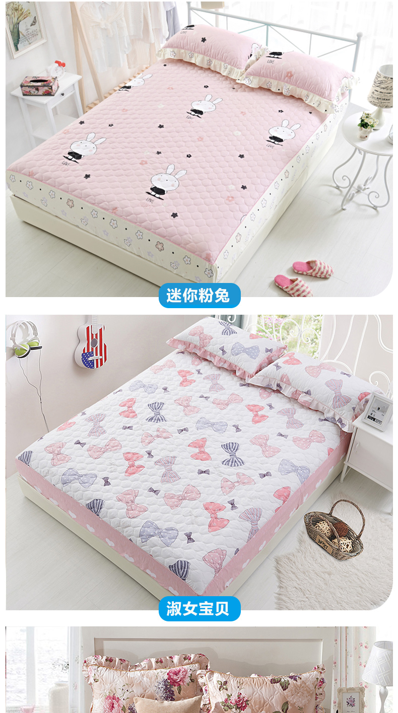 Nam Cực dày bông bông Fitted Simmons bảo vệ tay áo một mảnh bông bedspread đúp 1,5m 1.8m - Trang bị Covers ga trải giường chun đẹp	