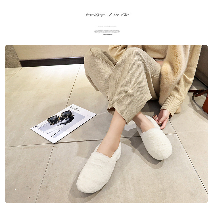 Giày lông nữ giày thấp mùa đông cộng với nhung ấm áp thoải mái thoải mái Giày cotton hoang dã giày nữ sinh 2018 mới giày gucci nữ
