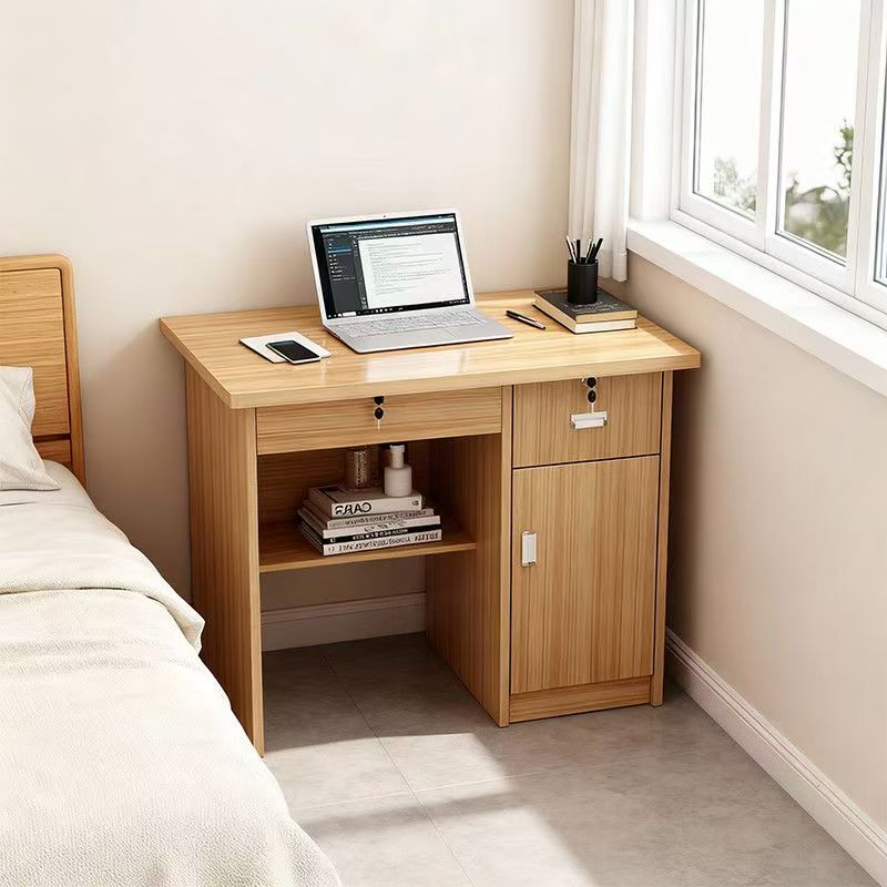 Small Office Desk, Simple Home Computer Desk, Desktop Desk for Doctors, Teachers, and Finance Professionals, Single-Person Desk with Drawers and Lock