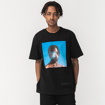 White HOT Black Braid Dirty Braid Mirror Broke Print Lesson Short Sleeve T-shirt Couple Style