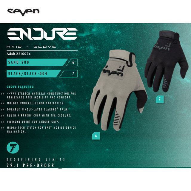 22 American Seven mx off-road gloves, riding anti-fall motorcycle gloves, pull protective equipment, touch screen
