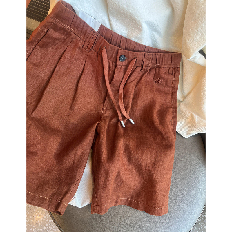 Italian Imported Heavyweight 100% Linen Old Money Style Bermuda Shorts in Five Colors with a Light Luxury Texture