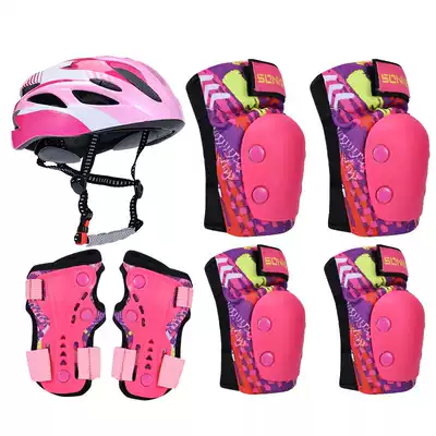 Roller skating gear children's bicycle helmet full set skateboard helmet ice skating roller skates sports knee helmet