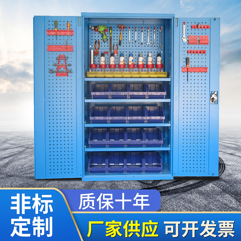 Heavy duty double door tool cabinet tin cabinet locker drawer type parts cabinet workshop auto repair parts storage cabinet