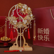 Wedding fan bride fan diy material package ancient wedding fan finished product gift wedding show and wedding
