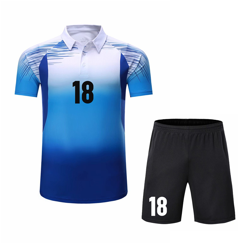 Lapel short sleeve air volleyball suit suit quick-drying custom adult game uniform Male and female students have collar sports clothing