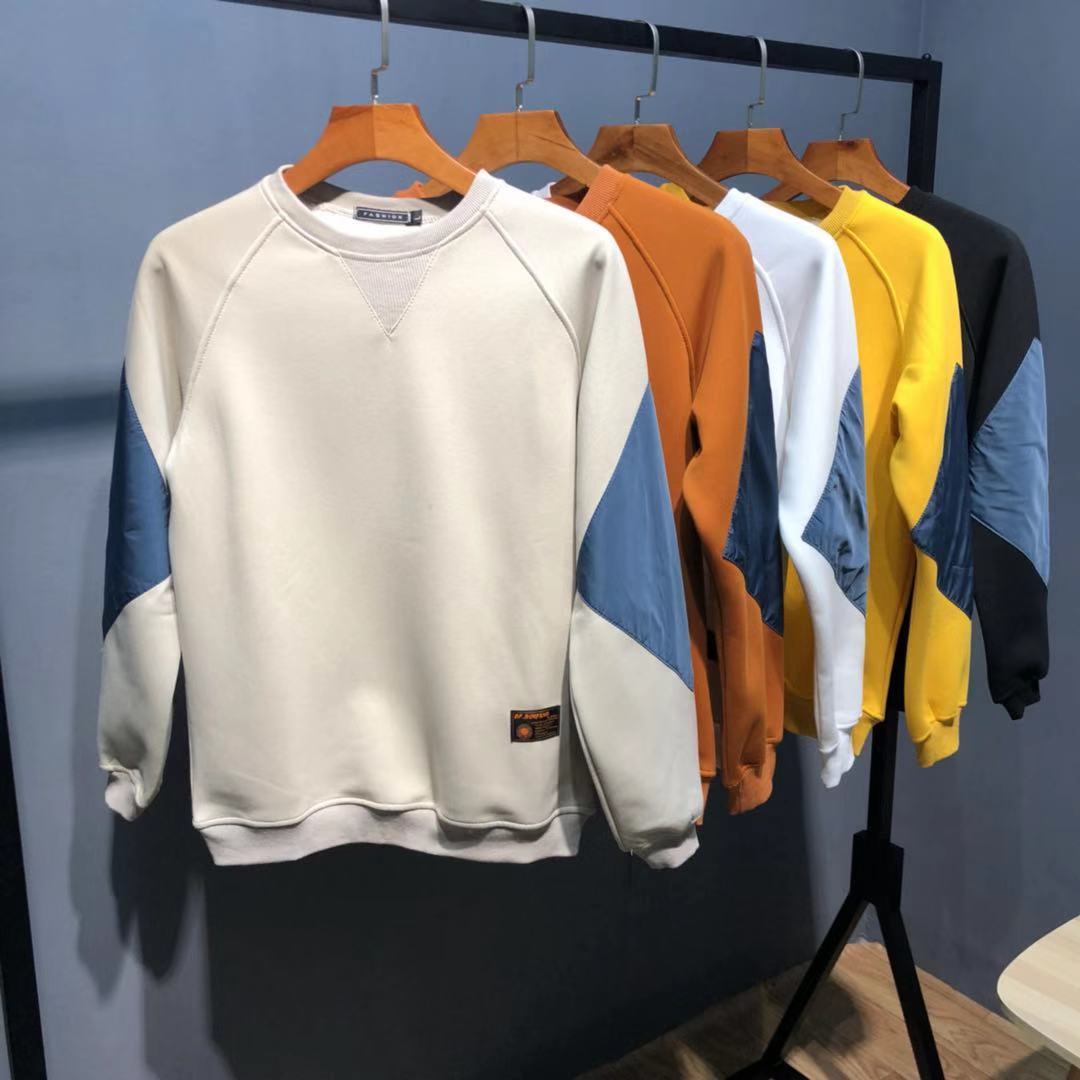 Day Ensemble Winewear Men's 19 Winter New Men's Lamb Suede Thickened Warm Fashion Splicing Lovers Thick T-Shirt Male Coat