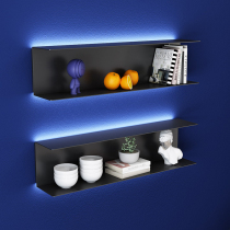 Modern minimalist wall rack wall hanging living room one-shaped partition hanger with lamp multi-layer storage rack display rack