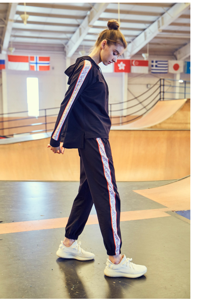 Bộ đồ tập thể dục mùa xuân và mùa thu của áo hoodie dài tay lỏng lẻo - Thể thao sau bộ adidas nữ cộc tay
