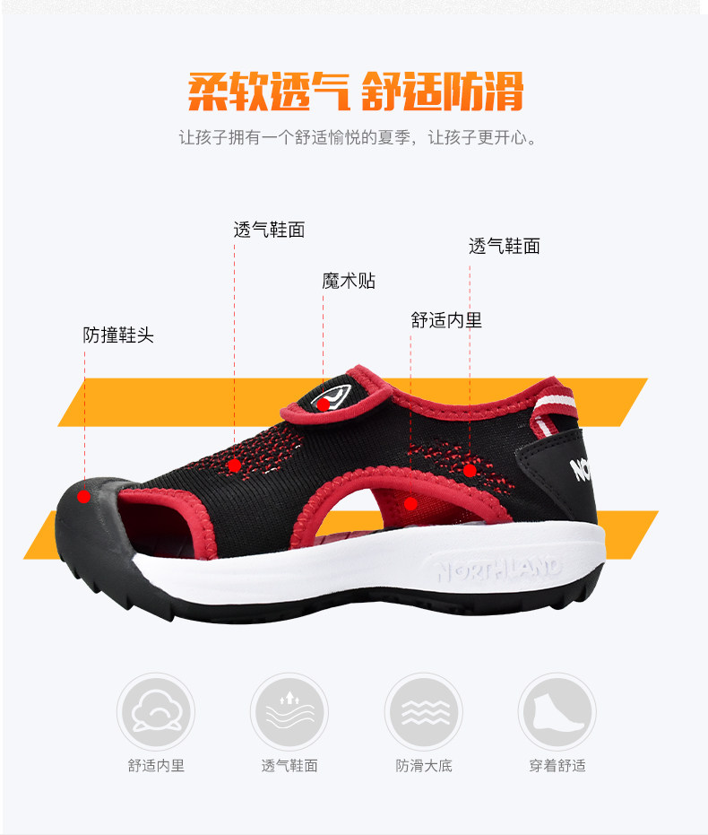 诺诗兰 男女童 包头软底沙滩凉鞋 图3