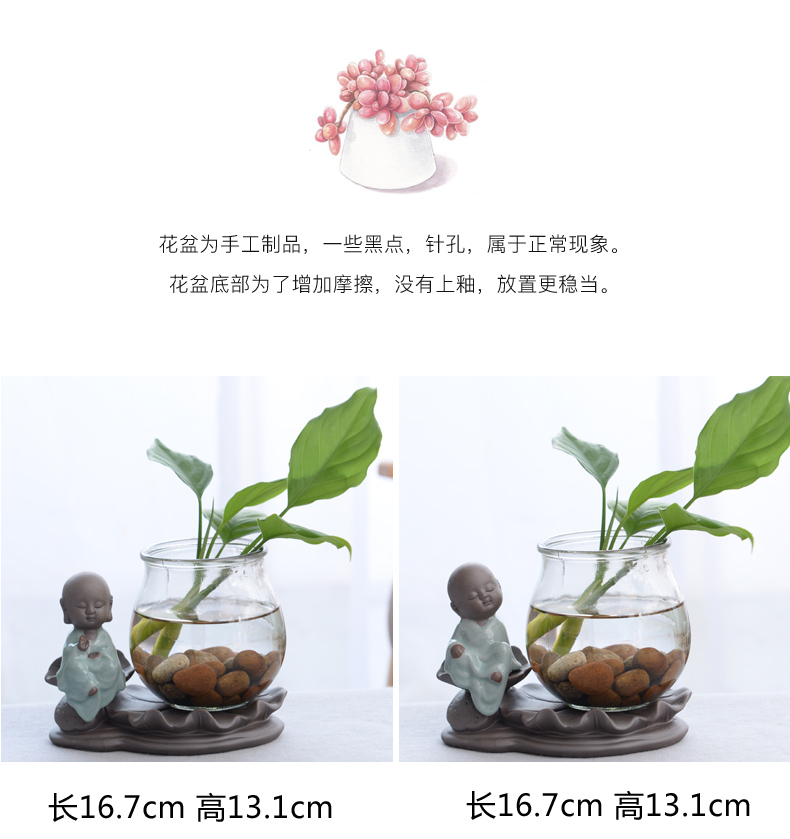 Water have other ceramic flower pot glass vase monk zen furnishing articles white palm lucky bamboo grass cooper hydroponic container