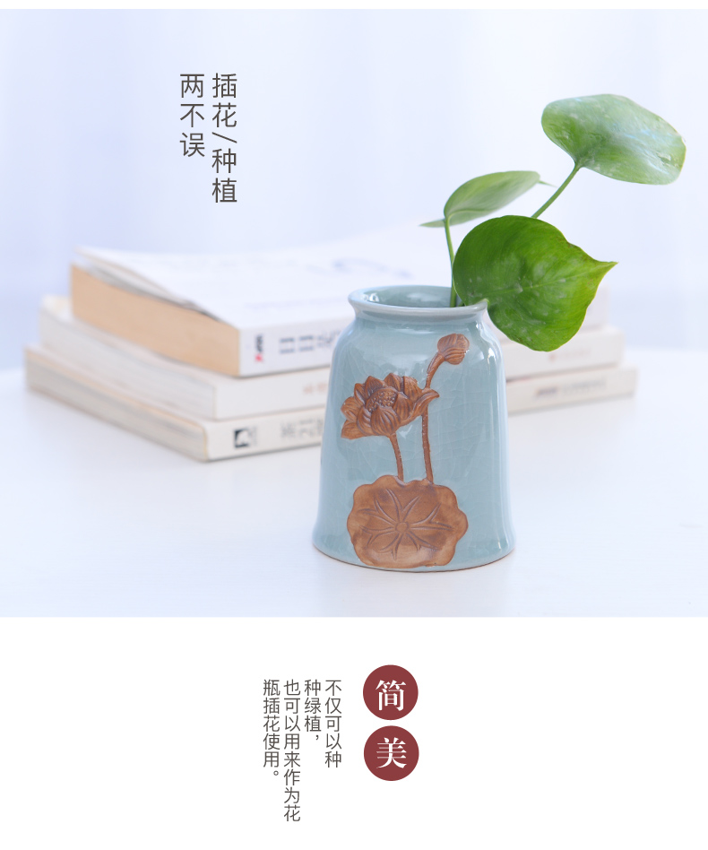 Water raise other elder brother up vase hydroponic copper grass flower POTS ceramic dried flowers all over the sky star flower tea desktop furnishing articles