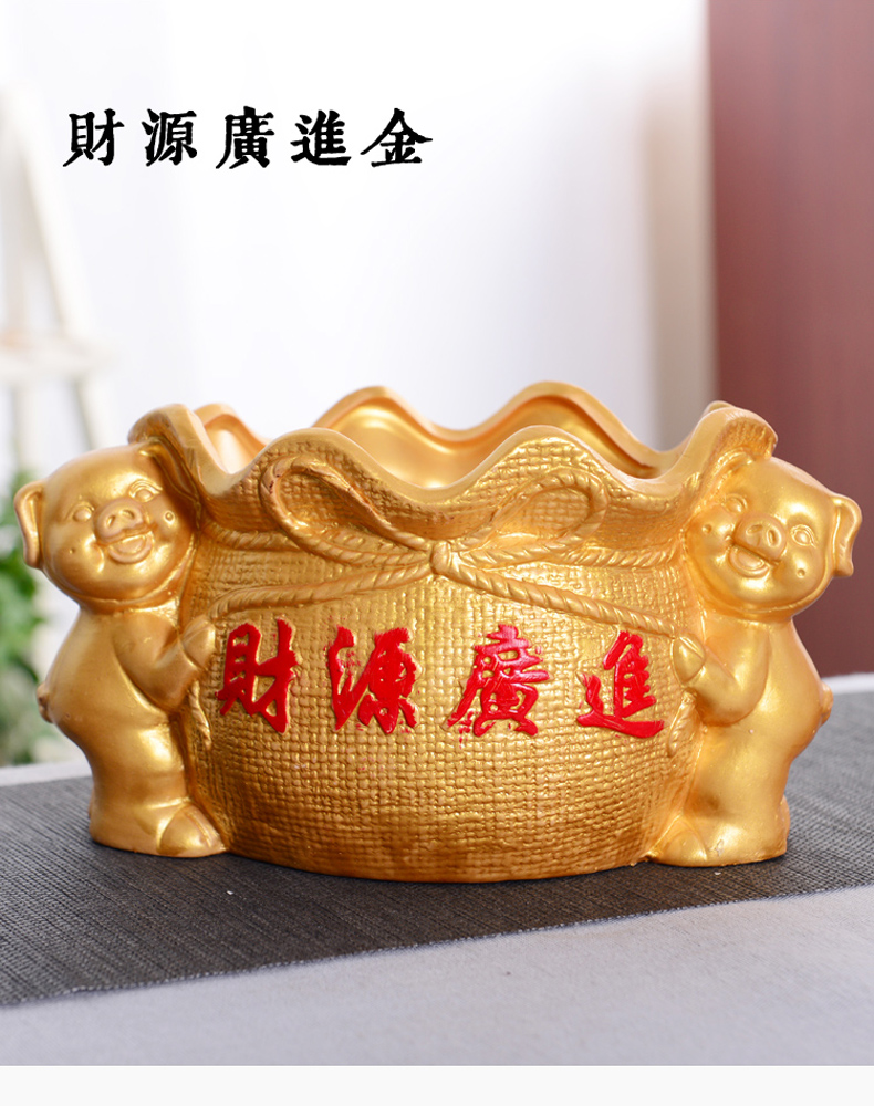 Restoring ancient ways is rich pig ceramic flower pot rich banyan tree European flower implement move flowerpot lucky auspicious pig and flower POTS