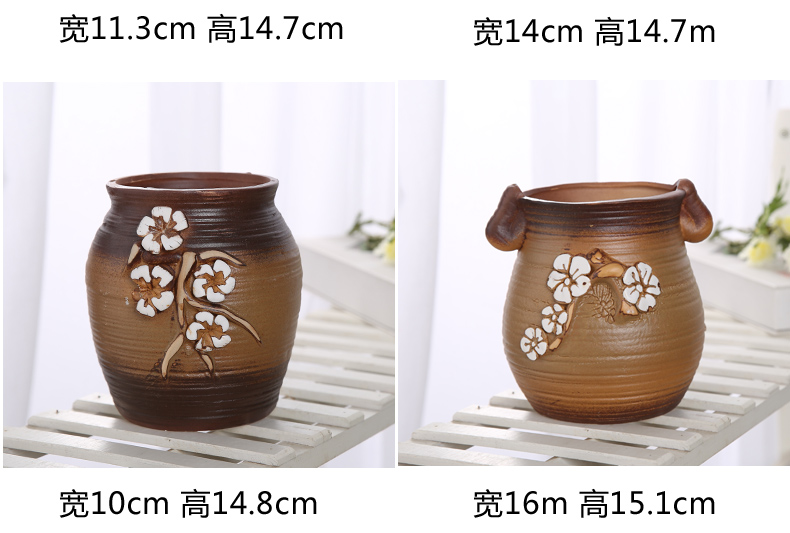 European ceramic flower pot coarse pottery breathable large caliber high model of the old running the fleshy green plant flower vase asparagus rich tree