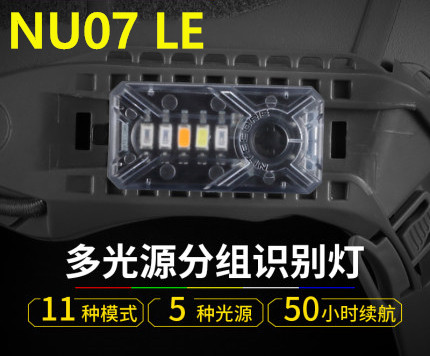 NITECORE Knight Kohl NU07 LE multifunction tissue light paired with led warning light night riding headlights