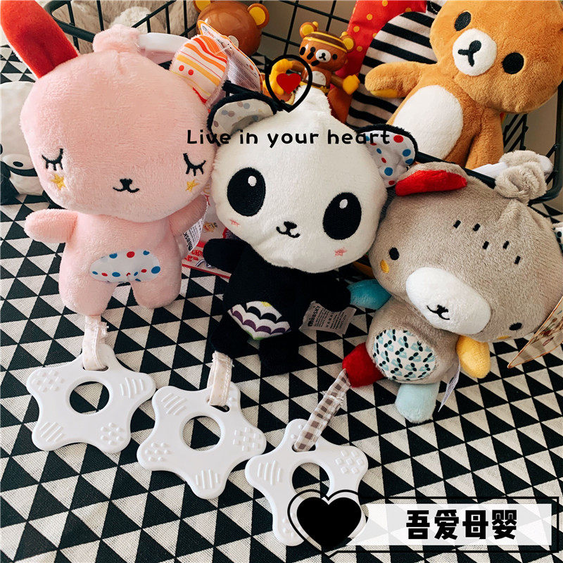 Baby multifunctional toothpaste pendant plush movement sound music toy baby car hanging bed hanging