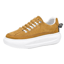 Mens Shoes 2024 New Summer Breathable Mens Slip-On Casual Versatile Corduroy Cloth Shoes Thick-soled Heightening Slip-ons