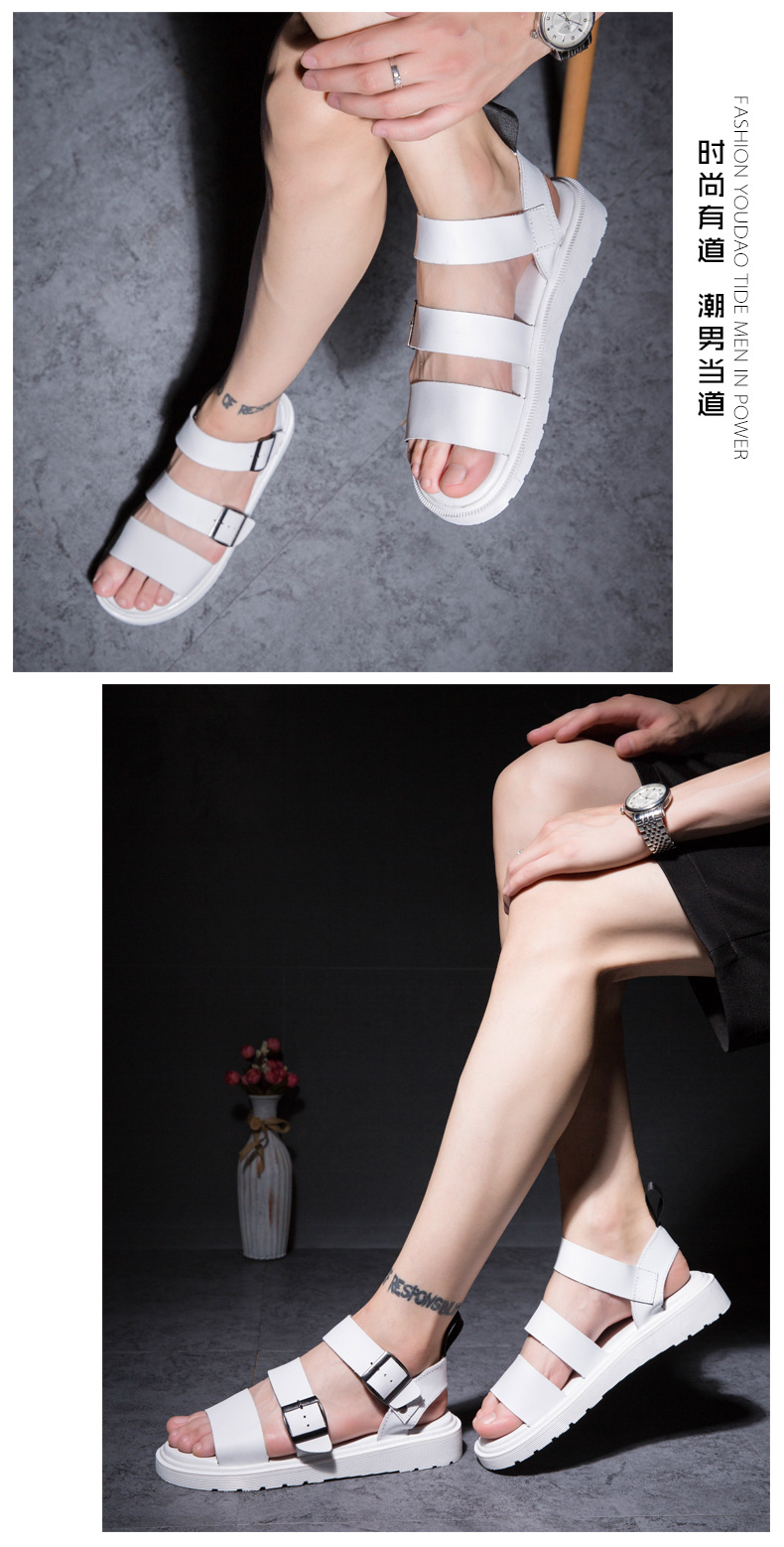 Dép xăng đan nam 2018 hè mới phiên bản Hàn Quốc của những đôi sandal chống trượt xu hướng và dép nam Roman sandal đôi giày đi biển dép dây nam