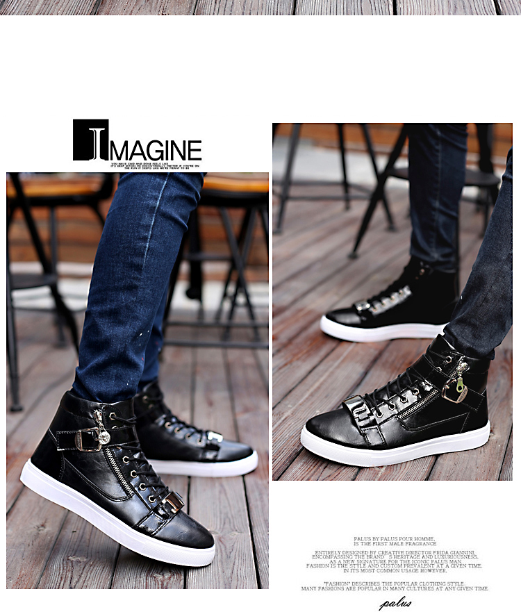 Giày cao Phiên bản Hàn Quốc của giày thủy triều giày stylist giày Gaobang water board giày thanh niên học sinh cao eo cao top giày sneaker nam