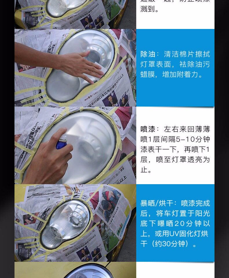 Эмаль для покрытия автомобиля 【不拆卸】汽车大灯修复液蜡车灯翻新镀晶修复划痕氧化抛光镀膜剂 Congregation Sheng