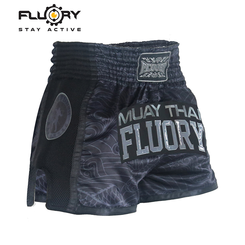 Fluory Muay Thai Shorts Adult Professional Boxing and Martial Arts Training and Competition Fighting Shorts for Men