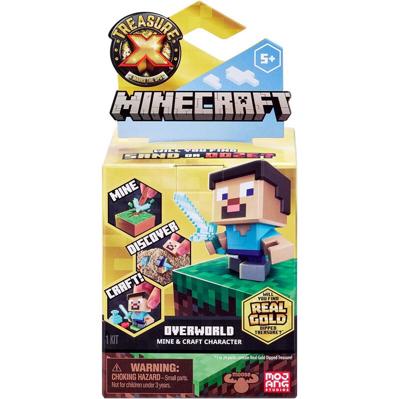 Treasure X Minecraft Mc Collaboration Dver World Treasure Gold Figure Surprise Blind Box Toy