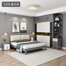 Modern simple economical Nordic board double wedding bed 1 8 meters 1 5 rental homeowner bedroom small apartment furniture