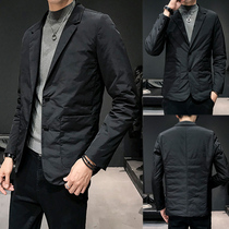 Suit jacket mens casual slim fit single West winter down suit light Korean trend warm down jacket short