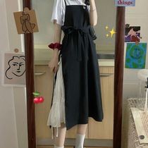  College style plus size summer design sense Niche Sweet and spicy first love suspender dress Art student two-piece skirt Children