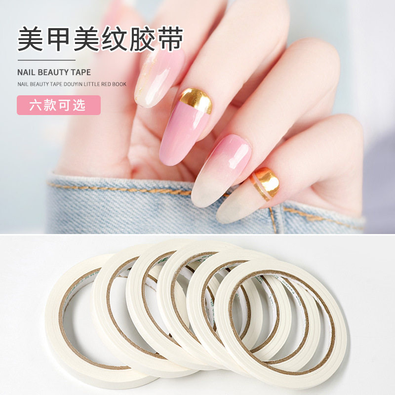 Beauty-A-style striped adhesive tape applique with no dry adhesive tape to make flower pattern creative nail polish rubber style isolated rubberized fabric