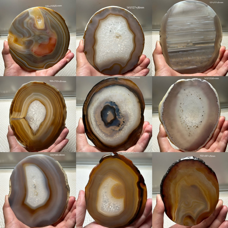Natural Agate Slice Ornament, Raw Stone Mineral Specimen, One Item One Picture, Landscape Piece, Heat Insulation Pad, Nail Art Plate 101