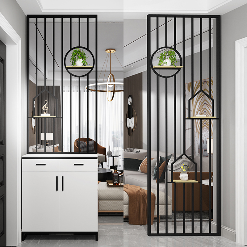 Nordic modern metal screen into the living room half-cut decorative stainless steel washstand toilet entry cabinet partition