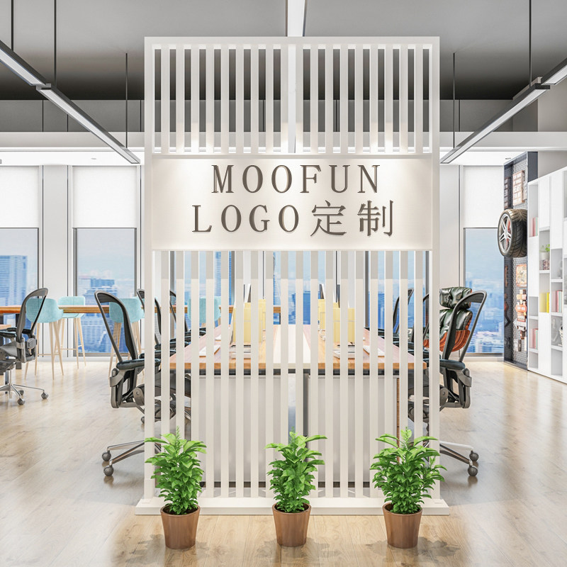 Modern minimalist screen partition office decorated into the home front door logo seat screen background image wall-Taobao