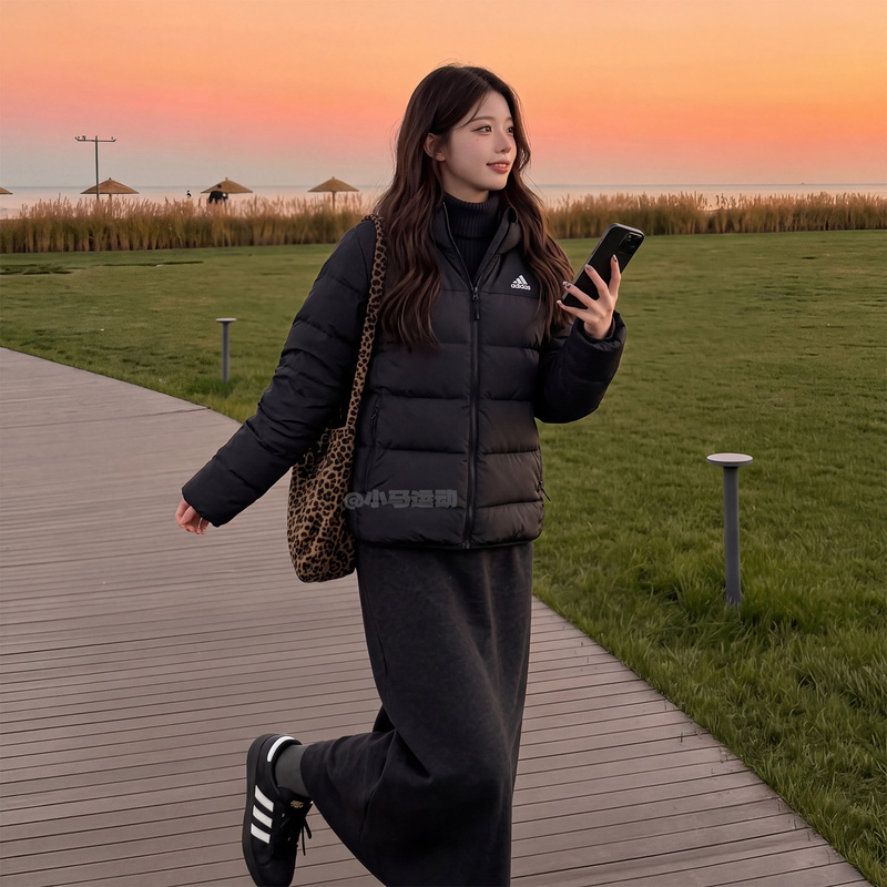 Adidas Adidas Jacket Autumn and Winter Warm Sports Casual Windproof Duck down Jacket for Men and Women Jx1808