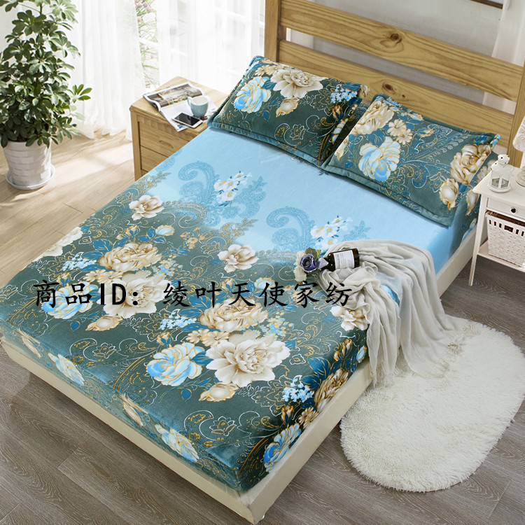 Ký túc xá nhung sinh viên nhung cộng với giường nhung trải giường dày ấm Falais nhung 笠 mảnh duy nhất 0,9m1,5m bảo vệ giường Mẫu ga phủ giường