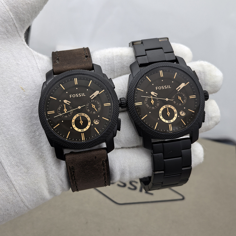 Fossil Watch Retro Business Casual Three-Eye Chronograph Calendar Quartz Watch Waterproof Fs4656Fs4682 Men's Watch
