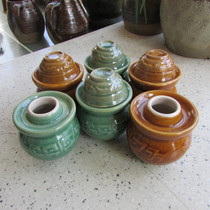 Earth pottery mini pickle jar Vintage ornaments tea jar Pocket-sized old jar Pickle jar Toothpick jar Seasoning jar