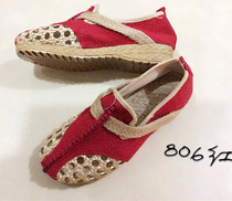 New linen hollow shoes national style Beijing cloth shoes Thai thick-soled lovers comfortable Baotou shoes casual shoes