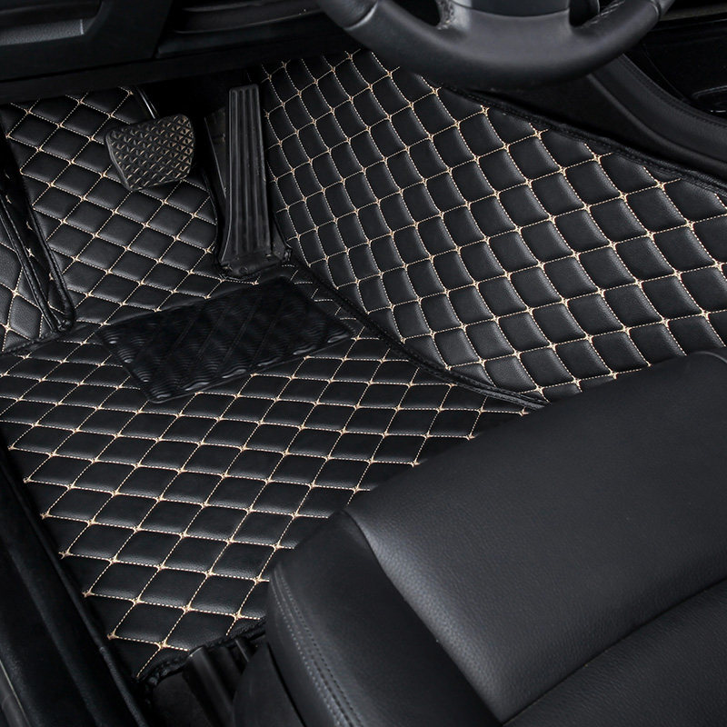 Full Siege Car Footbed New Special Car Custom Size Special Silk Ring Foot Cushion Car Carpets Leather Ground Mat