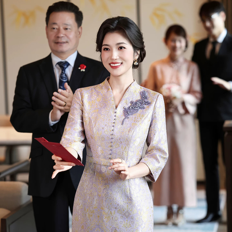 Clearance Sale: High-End Young-Style Mother-In-Law Wedding Dress, New Chinese-Style Purple Dress for Mom, 2026 New Autumn Model