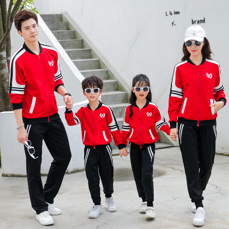 Parent-child outfit 2021 spring new fashion a family of three and four mother and son mother and daughter sweater spring and autumn Western style suit