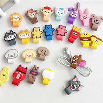 Data cable Headphone cable storage buckle button type cute cartoon silicone mobile phone charging cable Winding buckle hub female