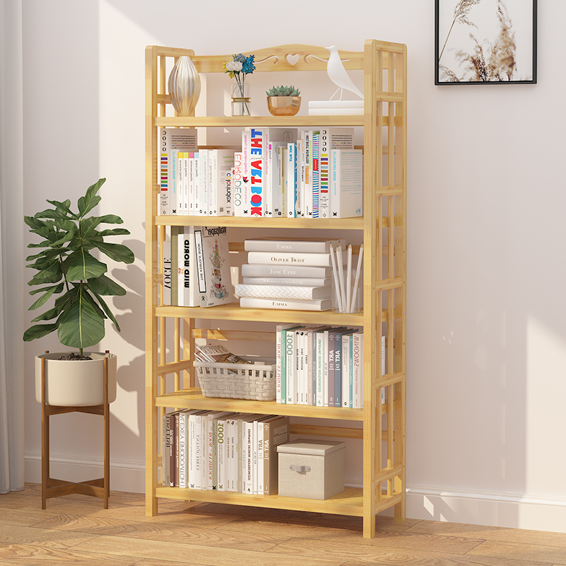 Simple Book Cabinet Shelves Shelve Shelve Children Home Province Space Student Table Multilayer Containing Deck Imitation Wood