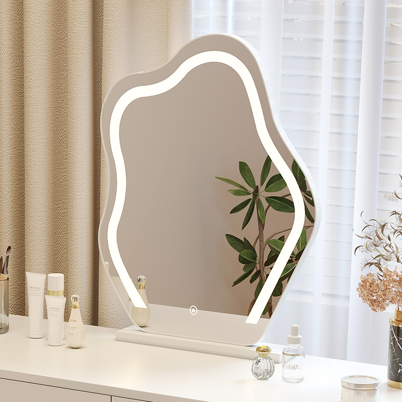 Cloud make-up mirror desktop desktop with light dresser light extravagant LED advanced intelligent mirror master bedroom dresser mirror-Taobao