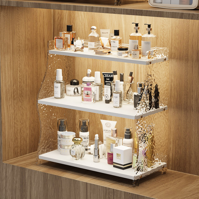 Desktop storage rack bedroom dressing table cosmetic storage rack acrylic high-end cup storage dining table cup rack